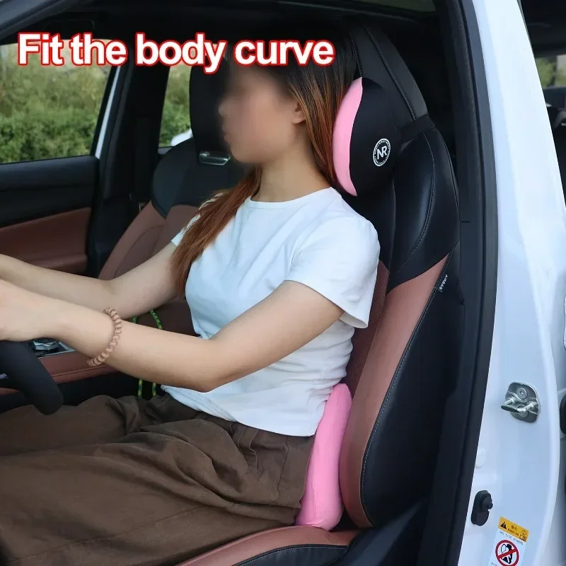 Memory Foam Car Neck Pillow Lumbar Support - Für Fahrkomfort Auto-Nackenkissen Zubehör Auto-Memory-Schaum-Sitzkissen-Set Kopfstütze