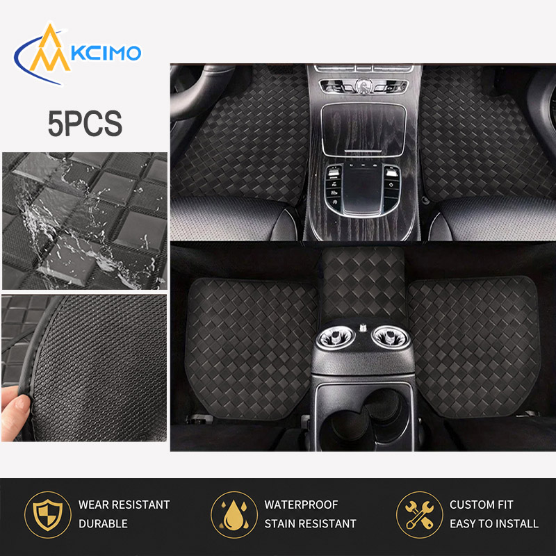 5 Stück Diamantgitter-PVC-Lede – Car Floor Mats Universal Waterproof Leather Bewertung und Preis