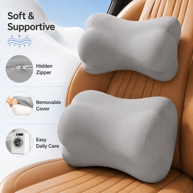 Memory-Schaum-Autokopfstützenk – Memory Foam Car Neck Pillow Lumbar Support Bewertung und Preis