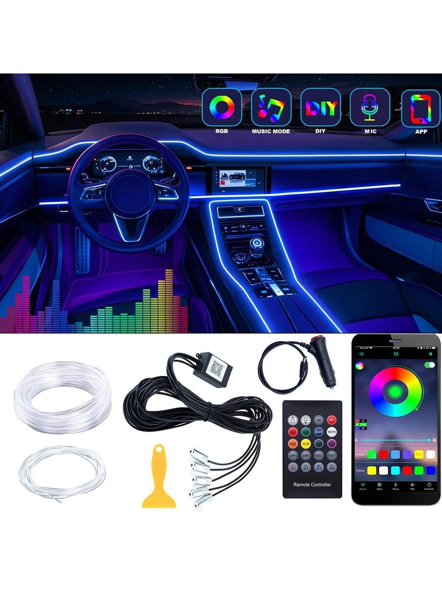 RGB 5-in-1 Ambientebeleuchtung – Led Ambient Interior Car Lights App Control Bewertung und Preis